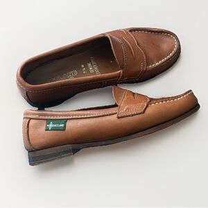 VTG Eastland Chunky Penny Loafers Women’s 7.5W Brown Tan Leather Moc Toe Prep